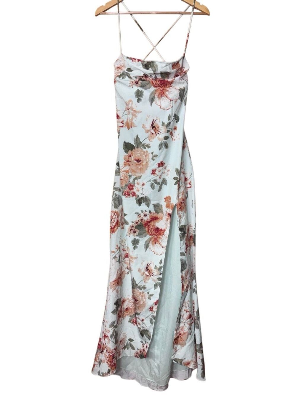 Vici Honeyed Light Floral Maxi Dress mint floral M